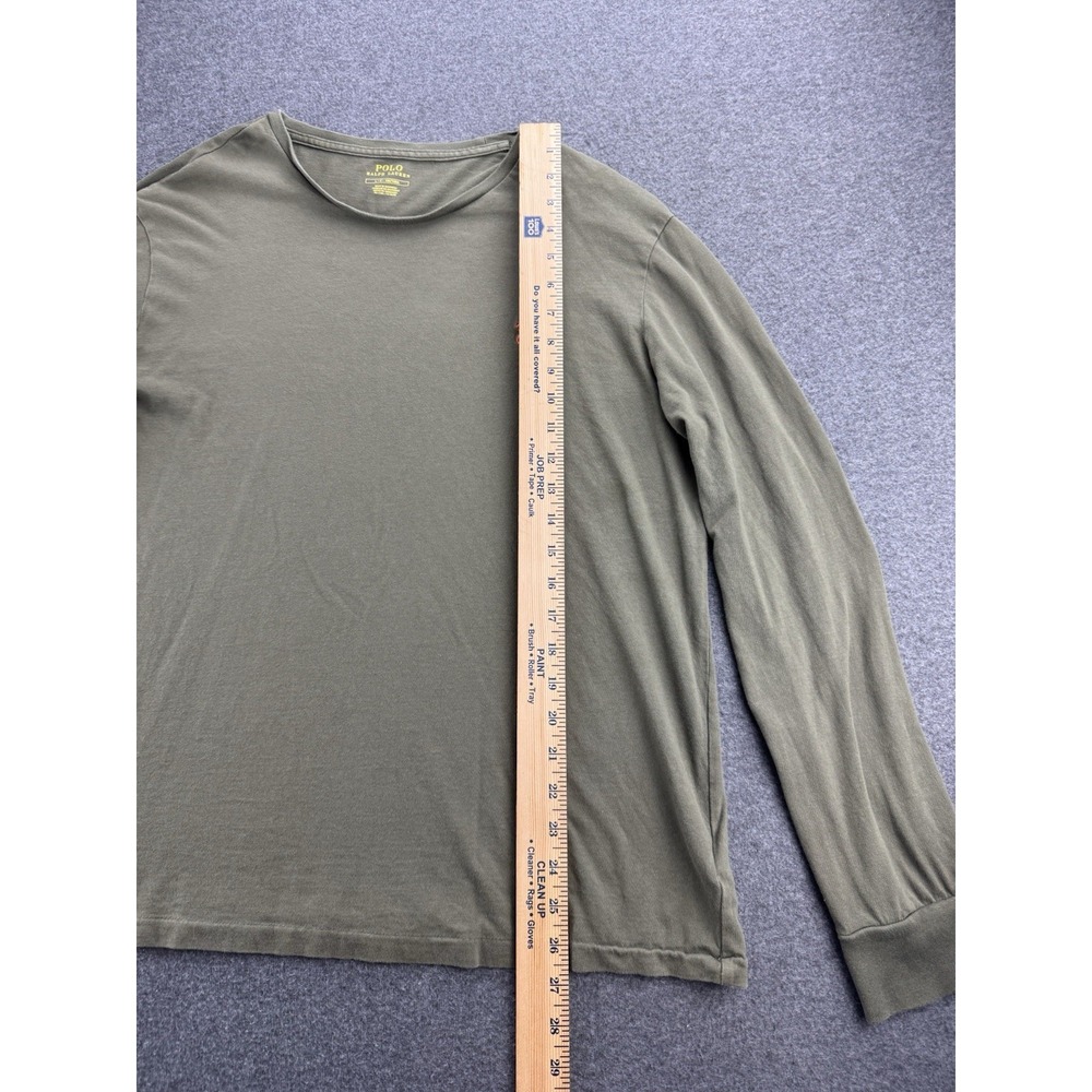 Polo Ralph Lauren T Shirt Mens Size Large Military Green Long Sleeve Crewneck - Picture 11 of 16